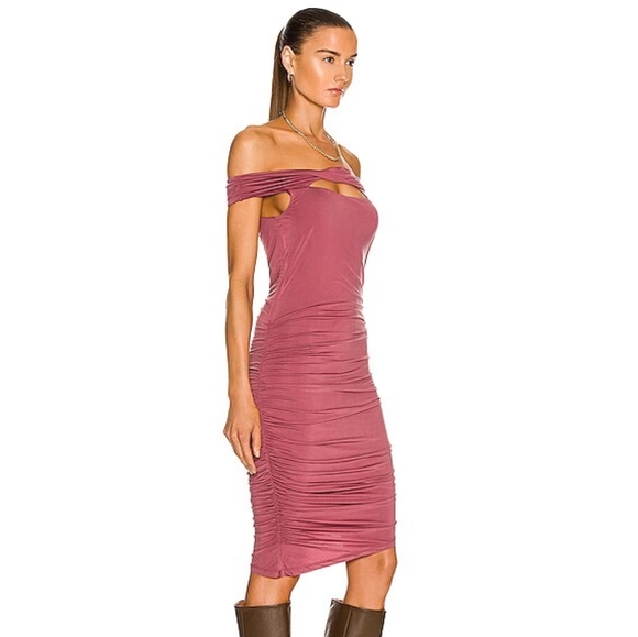 Jonathan Simkhai Standard Divya Slinky Rouched Mini Dress - Picture 2 of 4